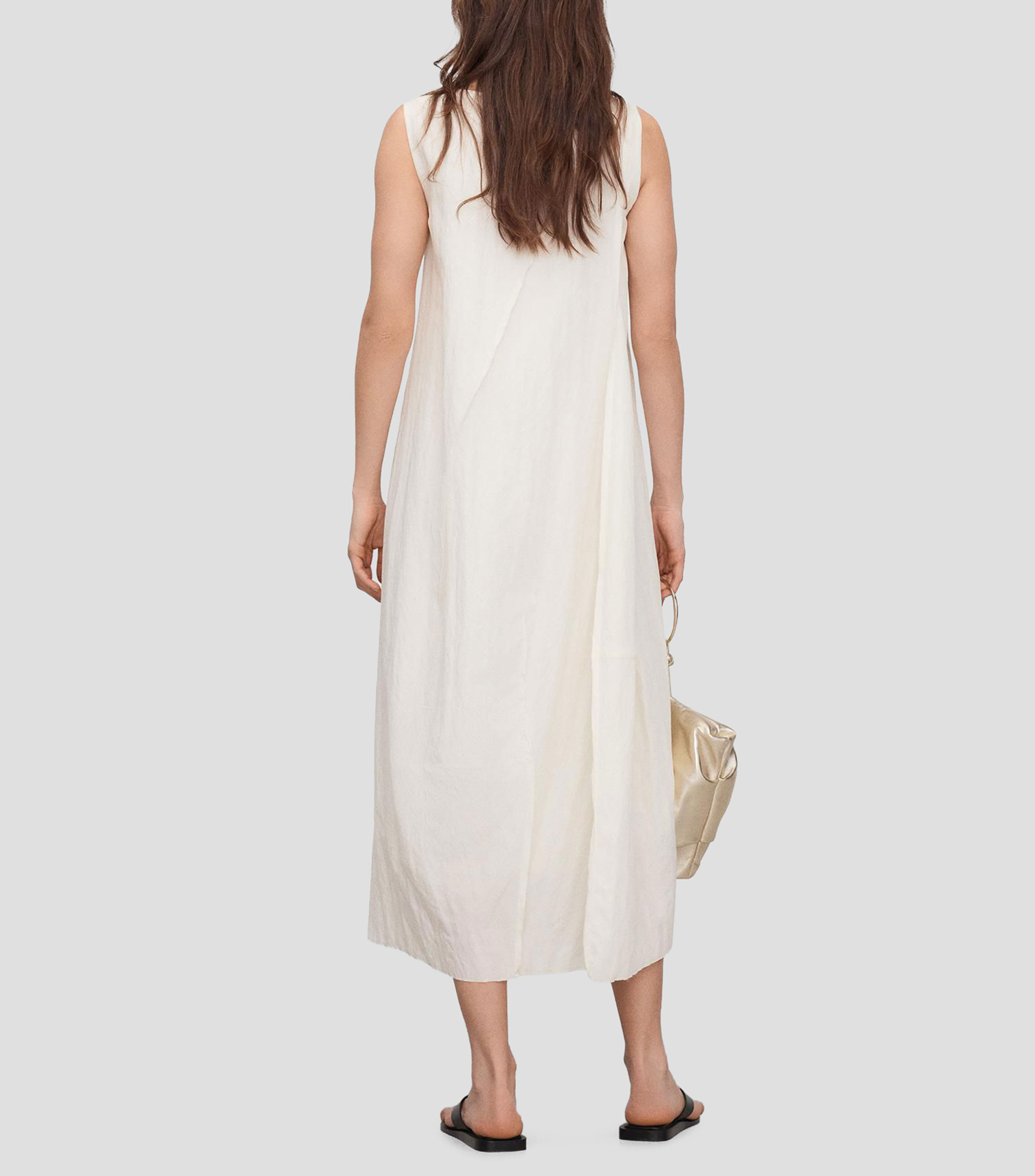 Vestido midi liso Mujer